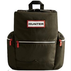 Hunter Nylon Large Topclip Backpack - Dark Olive Green